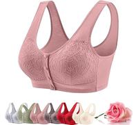 Posy Bra - Cómodo brasier moldeador inalámbrico con botón frontal, cierre frontal para mujeres mayores, sujetadores para dormir todos los días, Pasta de frijoles, 72