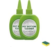 Pot Bottom Stain & Grime Remover, Stainless Steel Burnt Pot Cleaner, Powerful Burnt Residue Remover, Multi Purpose Powerful Cleaner for Pots, Pans, Bakeware 120g (2pcs)