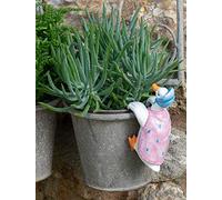 Pot Buddies Beatrix Potter Jemima Puddle-Duck Figura maceta colgador - Adorno de jardín hecho a mano - Figura decorativa de maceta