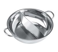Pot caliente con divisor, espesor de acero inoxidable de acero inoxidable Dos sabores de separación Soup Cooker Shabu Shabu Pot para la estufa de gas de la cocina de inducción (30 cm)