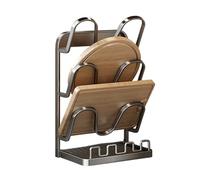 Pot Cover Holder Rack - 3-layer Metal Rustproof Pots Lids Holder, Space-Saving Multifunctional Kitchecb Rack | While Cooking For Apartment Dormitory RV Home Restaurant Cabinet