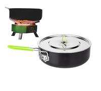 Pot De Cocina Del Campamento - Utensilios De Cocina Portátiles De Picnic, Sartén Compacta Que No Es Stick | Mango Resistente Al Calor Para Uso Seguro, Diseño Multipropósito Para Trekking, Bushcraft, V