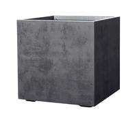 Pot de fleur Cube - DEROMA - Millennium R - Anthracite - A réserve d'eau - Roulettes - 49 cm
