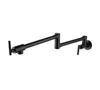Pot de la olla grifo montado en la pared de la pared del grifo de cocina fría de cocina plegable grifo de cocina de un solo orificio de cocina de cocina con brazo oscilante de articulación, negro mate