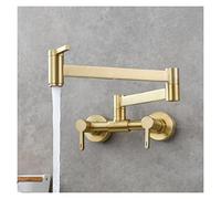 POT FILLER TAP MONTAJE DE LA COCINA PLATABLE CALIENTE Y FRÍO OND HOUNG HOBING FLAJO ROTAR PROBLICACIÓN LOTÓN ORO CUERPO, Uso eficiente del agua(Brushed gold A)