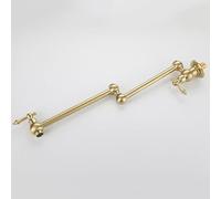 Pot Filler Tap Wall Mounted Retractable Brass with Double Joint Swivel Arm Vintage
