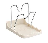 Pot Holder Spoon Rest Kitchen Cooking Pot Lid Holder - 2 in 1 Pots Lid & Chopping Board Holders with Spoon Rest and Removable Drip Tray, Space Saving Utensil Rack for Baking Trays Pans Easy to Clean