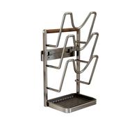 Pot Lid Holder - Stainless Spoon Rest for Cooking | Pan Cover Organizer with Removable Drip Tray, Kitchen Pantry Counter Restaurant Dish Plate Cutting Board Cookware Storage Tool