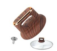 Pot Lid Knob Replacement, Cookware Top Holding Handle 7.7x6.2x4.5cm, Heat-Resistant Handgrip, Pan Cover Knob for Kettle, Saucepan, Wood, Scald-Proof Innovation