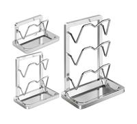 Pot Lid Rack - Vertical Stainless Spoon Display, Spatula Counter Organizer, Pan Lid Holder Featuring Removable Drip Tray Suitable Dish Plate Cutting Board Storage | For Kitchen Home Pantry Restaurant