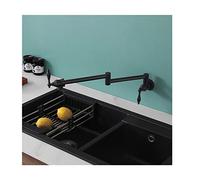 Pot rellena de latón de la olas de la olas grifo de cocina, montaje de pared un solo orificio doble manija de cocina plegable hojas