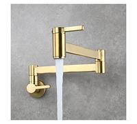 Pot Reller Tap Montado de pared Plegable Cocina Grifo Single Frío Hole Black Frift Rotate Dobling Spout Gold Latón, Uso eficiente del agua(Rose gold)