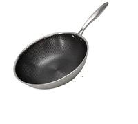 Potas de cocción Pan de acero inoxidable Freing sin recubrimiento Honeycombón no freír sartén Ligero de aceite Freing Freing Hogar Gas Electroven