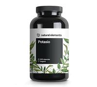Potasio - 240 cápsulas con 800 mg de potasio elemental por dosis diaria - para la tensión arterial, la función muscular y el sistema nervioso - vegano, de alta dosis, sin aditivos