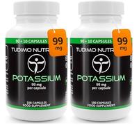 Potasio Capsulas 99mg - 100 Cápsulas de Desintegración Rápida, cada una con 99 mg de Polvo de Potasio Gluconato Suplemento Puro (Potassium Supplement) (Paquete de 2)