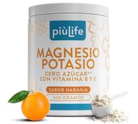 Potasio Y Magnesio En Polvo PiùLife, 300g Naranja, Con Vitamina C, B12, B6, B1 Y Acido Folico, Suplemento Magnesio En Polvo Para El Cansancio, Apoyo Muscular Y Sistema Nervioso