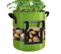 Potato Grow Bags With Clear Middle Flap | Thickened Non-Woven Fabric, 7 Or 10 Gallon | Transparent Harvest Window For Easy Potato Checking | Reusable Aeration Planting Bag For Vegetables & Root Crops