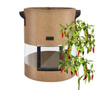 Potato Grow Bags With Clear Middle Flap | Thickened Non-Woven Fabric, 7 Or 10 Gallon | Transparent Harvest Window For Easy Potato Checking | Reusable Aeration Planting Bag For Vegetables & Root Crops