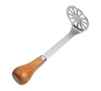 Potato Masher - Efficient Kitchen Cookware Tool | 14.5cm Food Masher With Ergonomic Wooden Handle And Stainless Steel Head, Lightweight Household Utensil For Vegetables Fruits Cooking Preparation