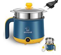 Pote caliente eléctrico con vapor, olla caliente eléctrica 1.8 L, mini multicocina antiadherente, olla de ramen rápida, olla antiadherente portátil para el hogar, oficina, dormitorio