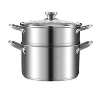 Pote de vapor, olla de sopa, olla caliente, acero inoxidable 304 de acero inoxidable de grado alimenticio extra grueso, grueso de 5 capas de 5 capas de fondo, bollos al vapor (Size : 28CM)