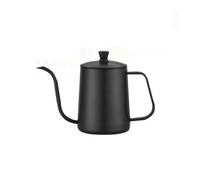 Pote largo del goteo de la boca caldera inoxidable negra plateada café 350ml 600ml(600ml Black)