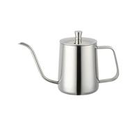 Pote largo del goteo de la boca caldera inoxidable negra plateada café 350ml 600ml(600ml Silver)