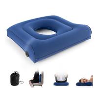 Potelane Cojín de asiento multifuncional, almohada inflable, cojín ajustable para donuts, cojín de respaldo portátil: alivio de presión para hemorroides, dolor de coxis, escaras, 45 x 44 x 8 cm