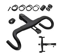 Potencia integrada de carbono para bicicleta de carretera, manillar de bicicleta de montaña de carbono integrado - aleación de aluminio ergonómica, antivibración, práctica para ciclistas