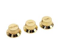 Potenciómetro de Guitarra con Control de Volumen de bajo Eléctrico Mano de Obra Fina 1T2V Decorativo 3 Uds Pequeño (Oro)