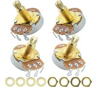 Potenciómetro de guitarra Wwomusic A500K B500K-OHM de 18 mm de largo, potes de volumen de audio, potenciómetros de guitarra para guitarra eléctrica y bajo (juego de 4)