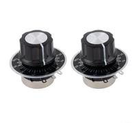 Potenciómetro de película de carbono de una sola vuelta, paquete de 2 resistencias variables de eje de 6 mm con perilla de dial, regulación del motor inversor 100-5K Ohm (2k ohm)