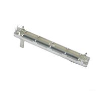 Potenciómetro deslizante de 75 mm B10K A10K B50K, 60 mm de recorrido de 15 mm de eje para reparación de mezclador de audio, base de fibra de vidrio, acción deslizante suave, color plateado, 1 paquete