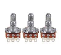 Potenciómetro estriado B250k para guitarra eléctrica, efecto bajo, volumen de tono, 3 unidades