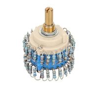 Potenciómetro LOCADENCE, 46 resistencias Potenciómetro de volumen de dos canales, 2 × 24 engranajes 20K Potenciómetro de volumen de alta precisión para amplificador (Mango redondo)