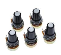 Potenciómetro rotatorio cónico lineal de 3 pines, resistencia WH148 de 1 kΩ, 10 kΩ, 20 kΩ, 50 kΩ, 100 kΩ y 500 kΩ, 15 mm, 5 unidades(250K OHM)