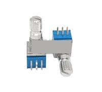Potenciómetro sellado de doble canal de tipo Horizontal RK097, 5 uds., 10K, 20K, 50K, 100K, 500K Ohm, eje de flor de Metal de 6 pines, 15mm(A50K)