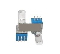 Potenciómetro sellado de doble canal de tipo Horizontal RK097, 5 uds., 10K, 20K, 50K, 100K, 500K Ohm, medio eje de Metal de 6 pines, 15mm(A20K)