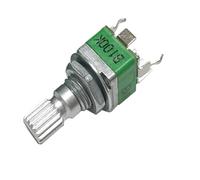 Potenciómetro tipo 09, 2 uds., vertical único conectado, 3 pines, B10K, 20K, 50K, 100KAxial, longitud 15 mm, mango de flor(10K Ohm)