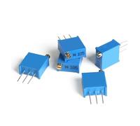 Potenciómetro trimmer multivuelta Potenciómetro de ajuste de precisión de 3296 W, 100R, 500R, 1K, 2K, 5K, 10K, 20K, 50K, 100K, 500K, 1M, resistencia ajustable multivuelta, 20 unidades(100K Ohm)