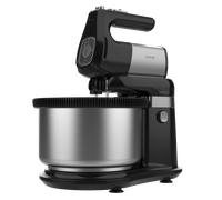 Cecotec Batidora de Varillas PowerTwist 500 Steel Double Spin | 500W, Bol Acero Inoxidable Giratorio 4L, 5 Velocidades y Turbo, Varillas y Ganchos Acero, Masas Profesionales