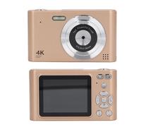 Potente Cámara Digital de 48MP con Cámara Dual, 2.5K HD, Zoom 16x, Enfoque Automático, Herramienta de Fotografía Portátil para Viajes a Casa, ER (Gold)