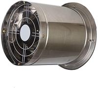 Potente extractor de cocina con enchufe, cilíndrico de acero inoxidable, doble cara con rejilla protectora para eliminar olores y humos
