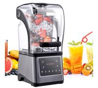 Potente licuadora de batidos con motor de 2200 W, capacidad de 1.6 L, 9 ajustes de velocidad y seis cuchillas de aleación para triturar hielo y frutas sin esfuerzo, ideal para uso doméstico
