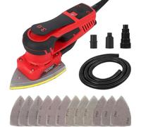 Potente lijadora excéntrica y detallada de 350 W - Motor sin escobillas, 10.000 rpm, baja vibración, incluye 12 papeles de lija, ideal para madera, pulido y carpintería