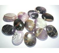 Potente montón de diez amatista Worry piedras cristal curación Reiki Feng Shui Hombres Mujeres Regalo Gemstone metafísica energía positiva para el chakra Balancer salud riqueza pulgar piedra Calm