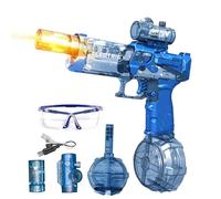 Potente Pistola De Agua Eléctrica,Pistola de Agua Eléctrica con luz LED,para Niño Adulto,Juguete para Piscina, Verano y Fiestas en La Playa (Azul)