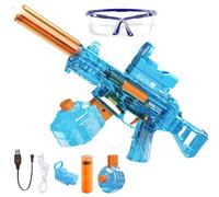 Potente Pistola De Agua Eléctrica,Pistola de Agua Eléctrica con luz LED,para Niño Adulto,Juguete para Piscina, Verano y Fiestas en La Playa (Azul Largo)