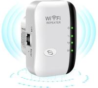 Potente Repetidor WiFi para el Hogar Amplificador WiFi 2024 Último Repetidor WLAN WiFi Extender 300Mbit/s 2.4GHz, Puerto LAN, Soporta Modo Repetidor/Router/Ap