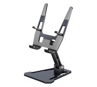 Potente soporte plegable de aluminio para tableta, teléfono móvil, base antideslizante, ángulo de visión ajustable, fácil de instalar para el hogar Soporte de refrigeración de doble propósito de